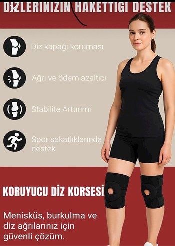 Siyah Biker Diz Koruyucu Velcro Bantlı - Görsel 4