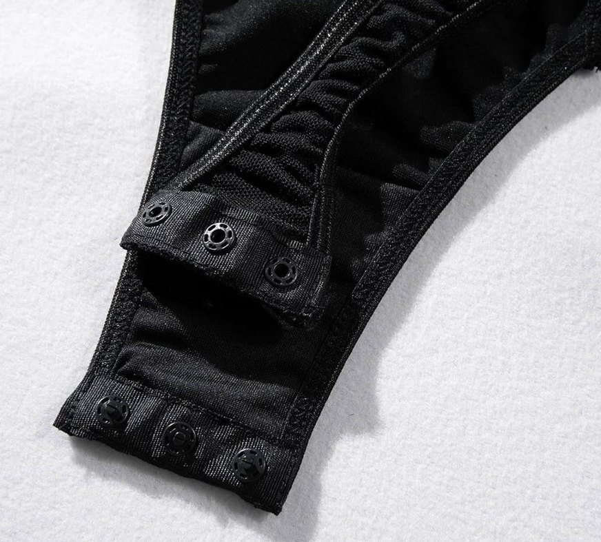 Siyah Deri Strappy Bustiyer - Görsel 2