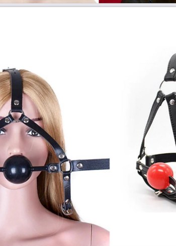 Kadın Deri Ağız ve Kafa Kemer Maskesi - Görsel 2
