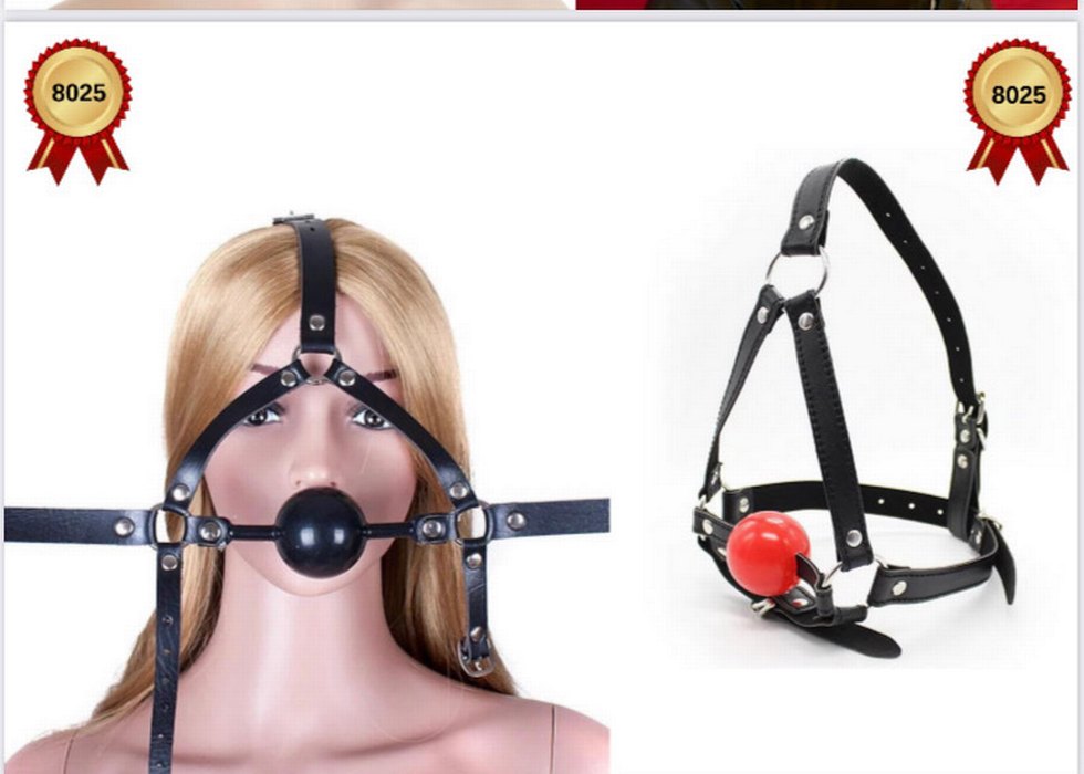 Kadın Deri Ağız ve Kafa Kemer Maskesi - Görsel 2