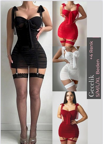 Kırmızı Straplez Mini Elbise - Görsel 5