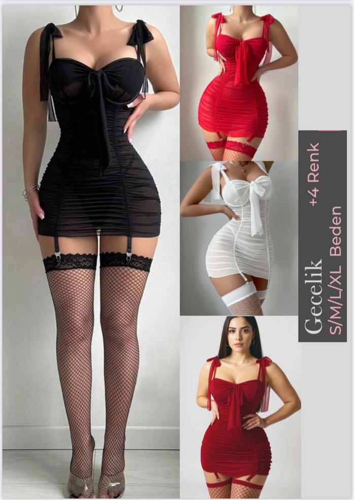 Kırmızı Straplez Mini Elbise - Görsel 5