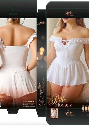 Siyah Straplez Fırfırlı Mini Bustiyer - Görsel 2