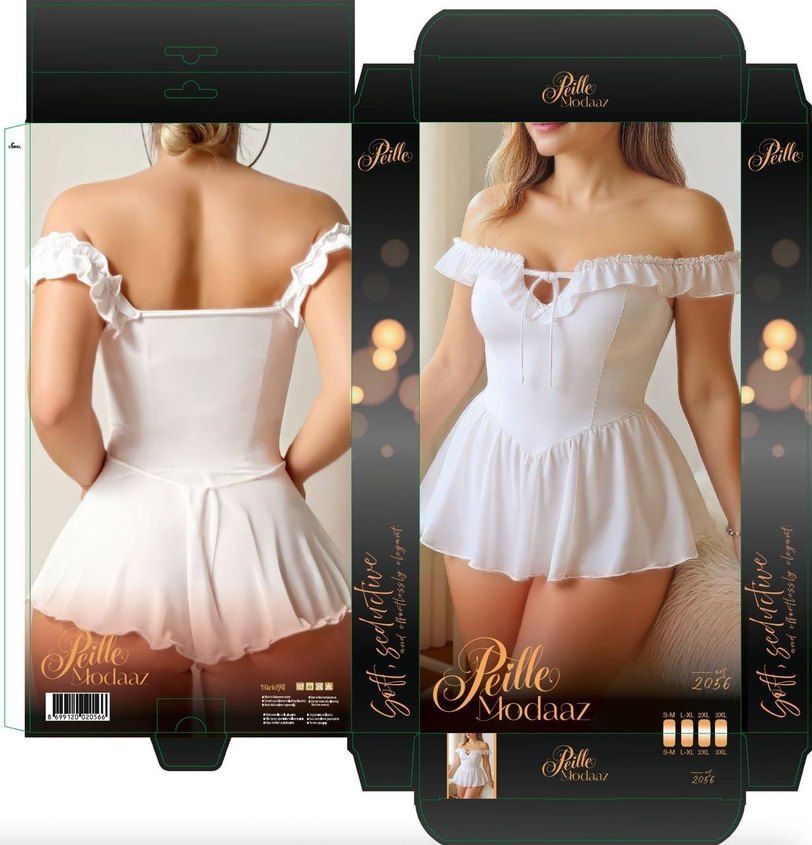 Siyah Straplez Fırfırlı Mini Bustiyer - Görsel 2