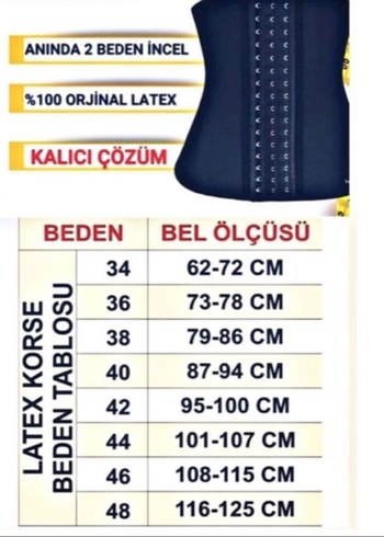 Askılı Latex Bel Korsesi Siyah Mini - Görsel 7