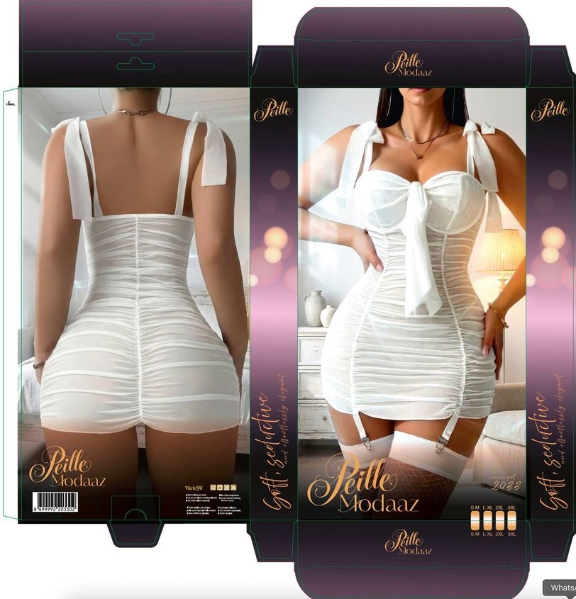 Kırmızı Straplez Mini Elbise - Görsel 2