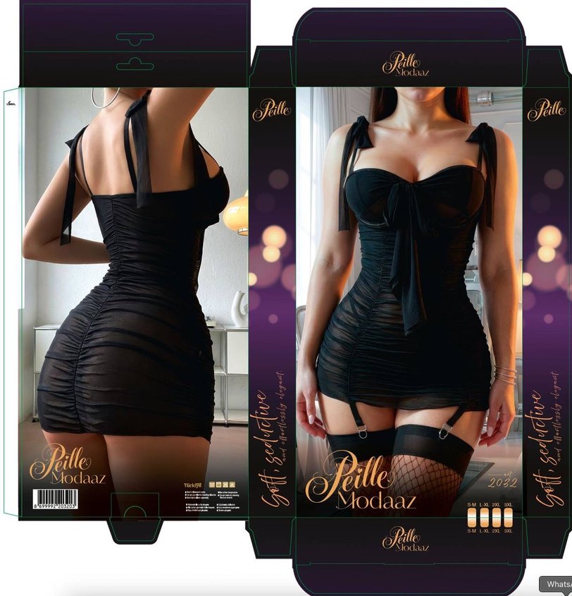 Kırmızı Straplez Mini Elbise - Görsel 4