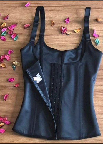 Askılı Siyah Latex Bel Korsesi Mini - Görsel 5