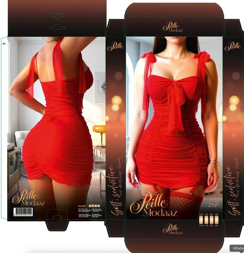 Beyaz Straplez Mini Elbise - Görsel 2