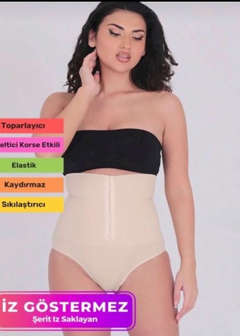 Siyah Korse, Kısa Boy, Sıkı Oturan - Görsel 2