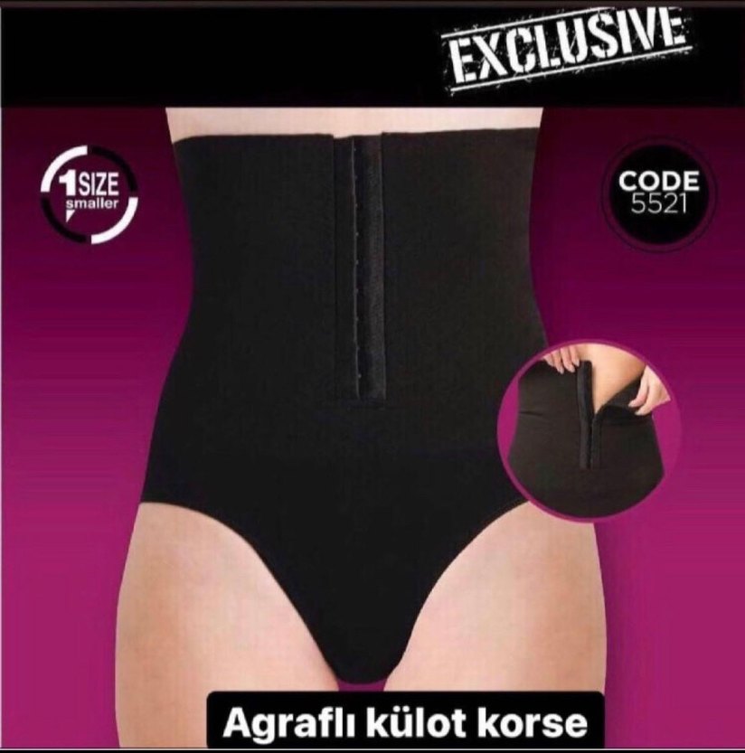 Siyah Korse, Kısa Boy, Sıkı Oturan - Görsel 5