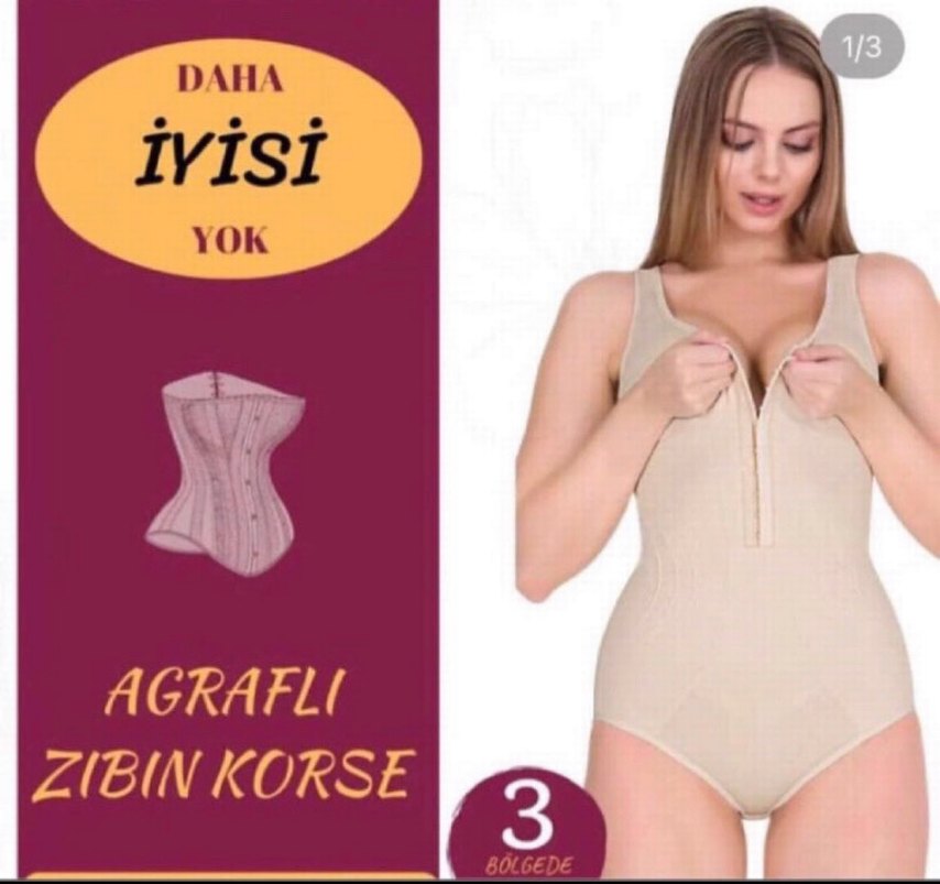 Bej Mini Korse, Sıkı Oturan - Görsel 3
