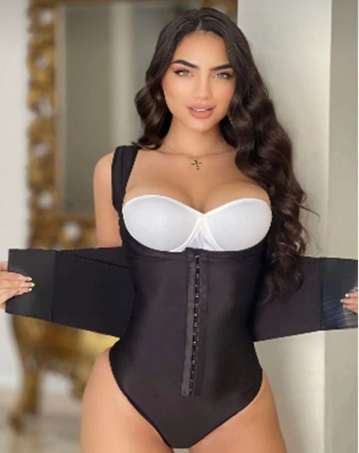 Siyah Göğüs Destekli Korse Midi Boy - Görsel 4