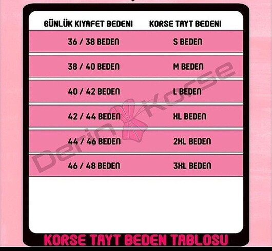 m Beden Korse tayt
