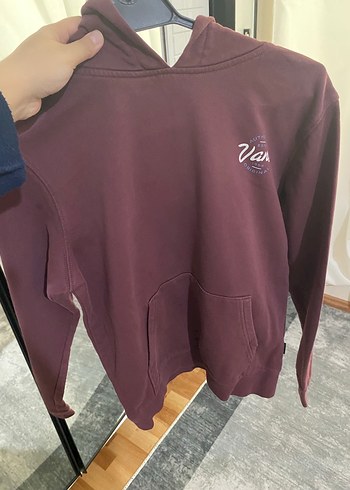 Vans Bordo Kadın V Yaka Fermuarlı Sweatshirt - Görsel 3