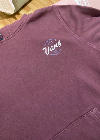 Vans Bordo Kadın V Yaka Fermuarlı Sweatshirt - Görsel 4