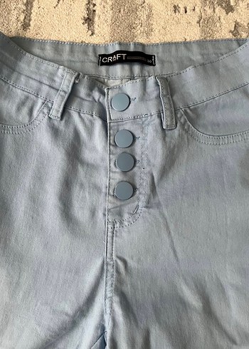 Buz mavi Düğmeli pantolon - Görsel 3