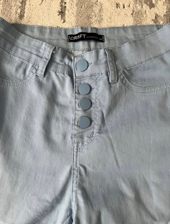 Buz mavi Düğmeli pantolon - Görsel 3