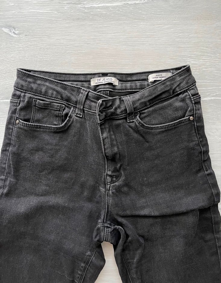 Kadın Siyah Normal Boy Denim Pantolon - Görsel 2