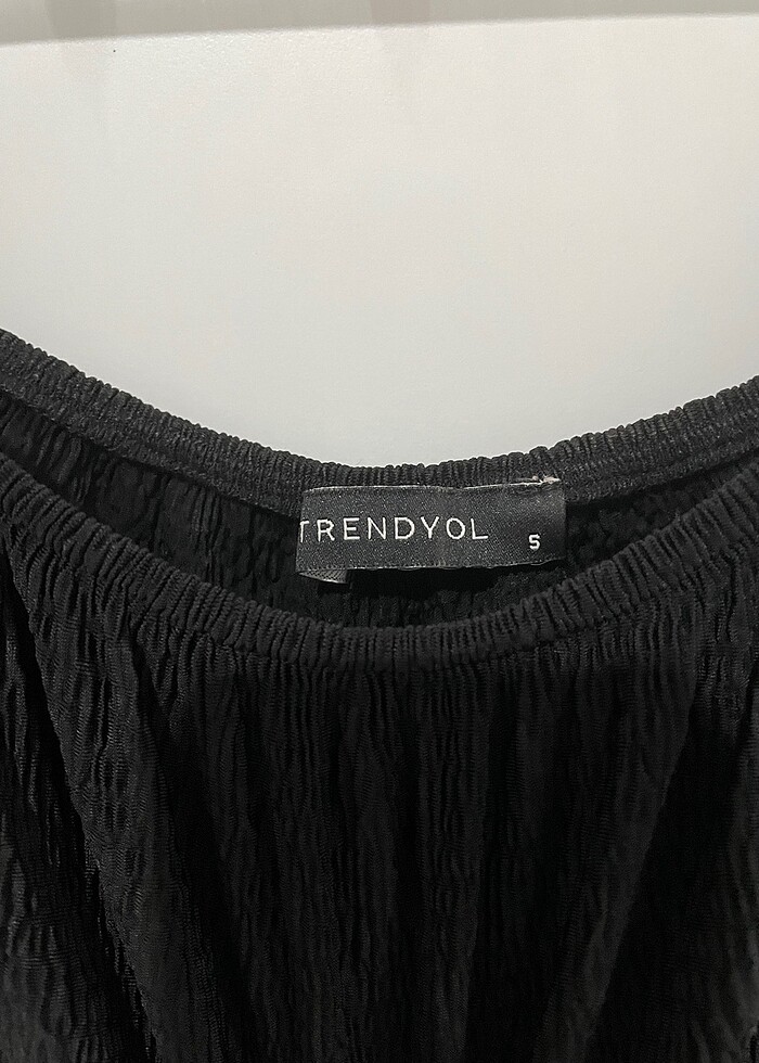 Trendyolmilla siyah madonna yaka A form elbise - Görsel 3