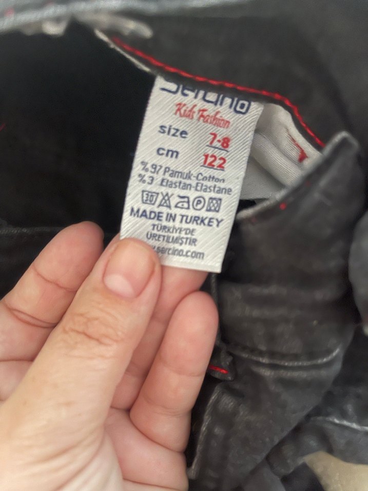 Erkek Çocuk Gri Batik Desenli Kot Pantolon - Görsel 2