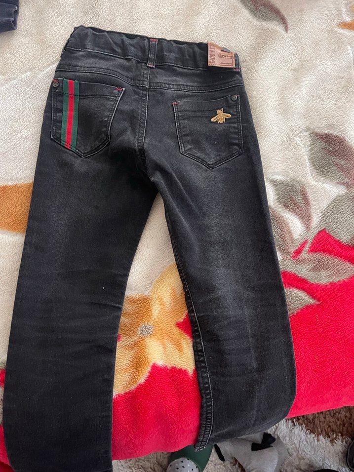 Erkek Çocuk Gri Batik Desenli Kot Pantolon - Görsel 3