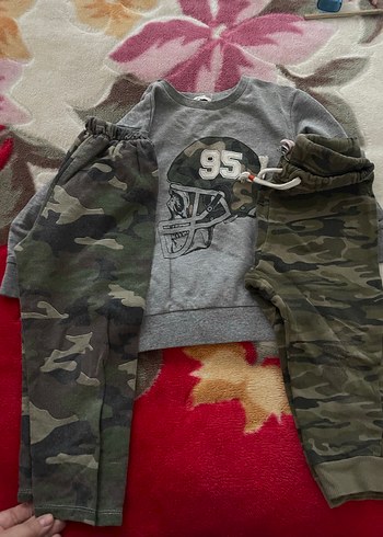 Gri Kamuflaj Desenli Bebek Erkek Takımı - Görsel 5