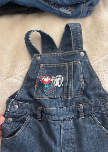 Mavi Kot Askılı Erkek Çocuk Tulum - Görsel 2