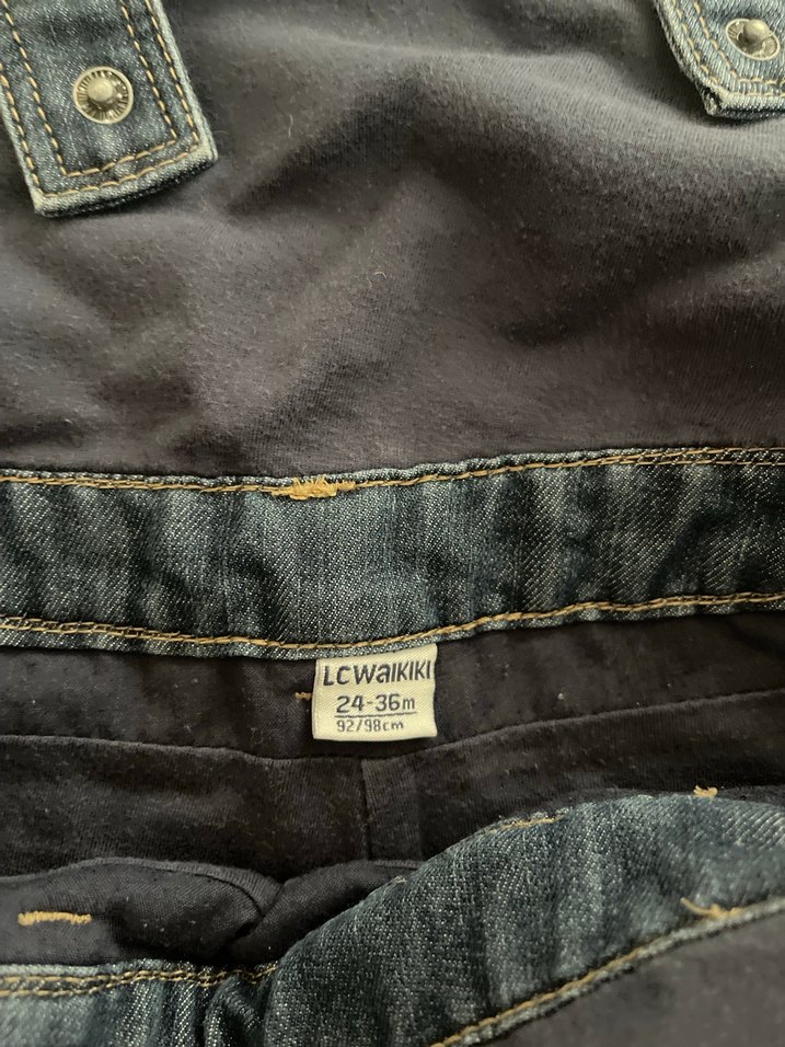 Mavi Kot Askılı Erkek Çocuk Tulum - Görsel 3