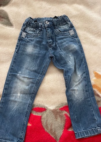 Erkek Çocuk Mavi Dügmeli Regular Fit Kot Pantolon - Görsel 7