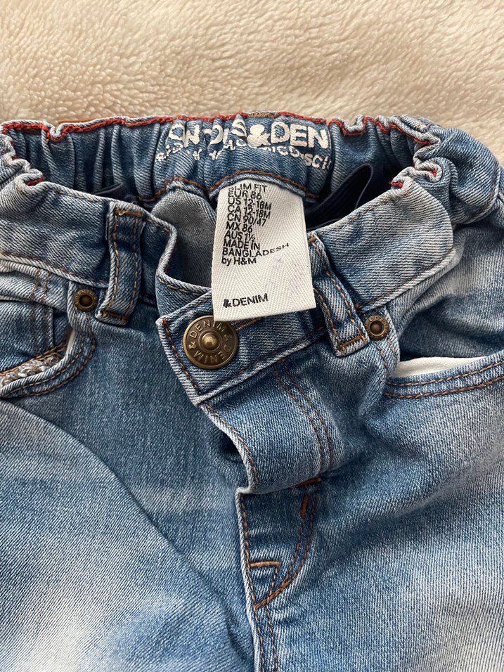 Erkek Çocuk Mavi Dügmeli Regular Fit Kot Pantolon - Görsel 4