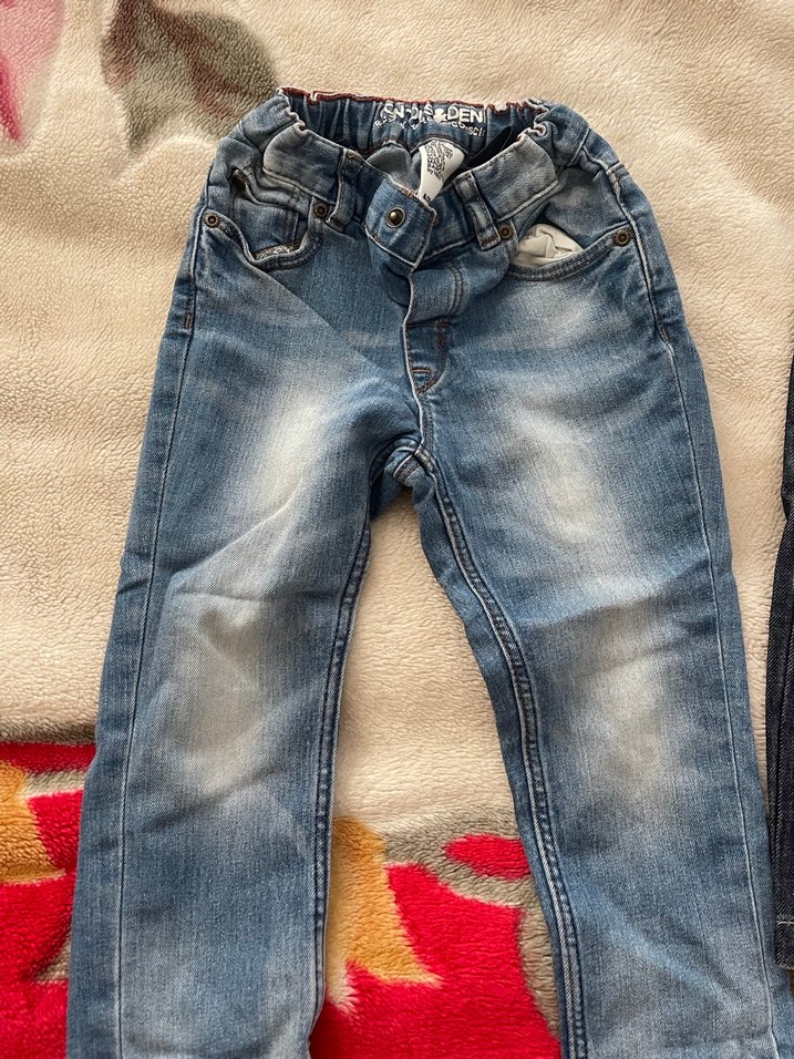 Erkek Çocuk Mavi Dügmeli Regular Fit Kot Pantolon - Görsel 3