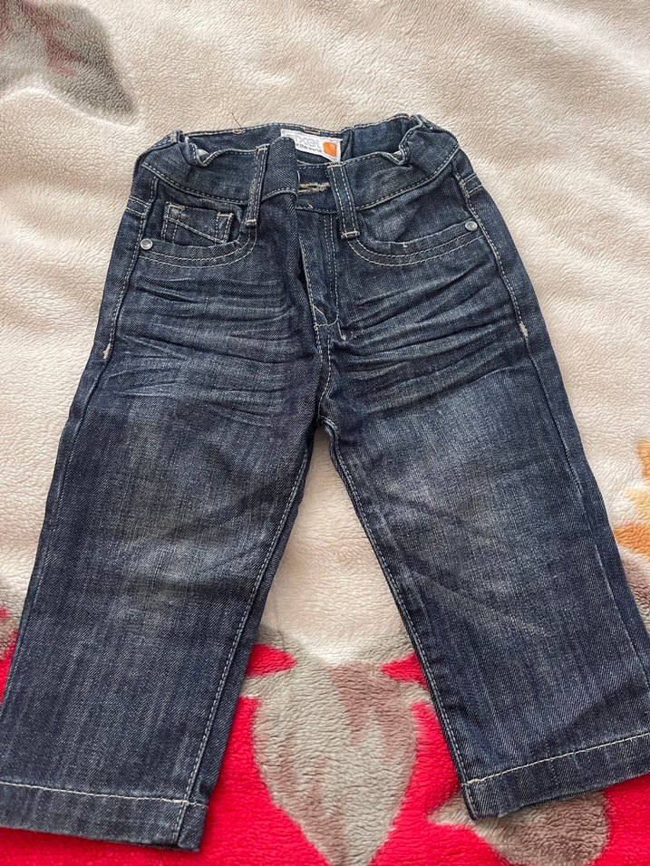 Erkek Çocuk Mavi Dügmeli Regular Fit Kot Pantolon - Görsel 5