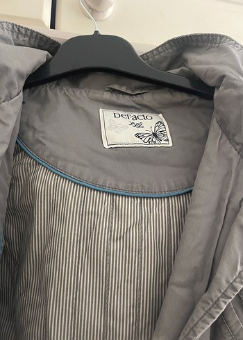 Gri Midi Boy Düğmeli Kadın Ceket - Görsel 2