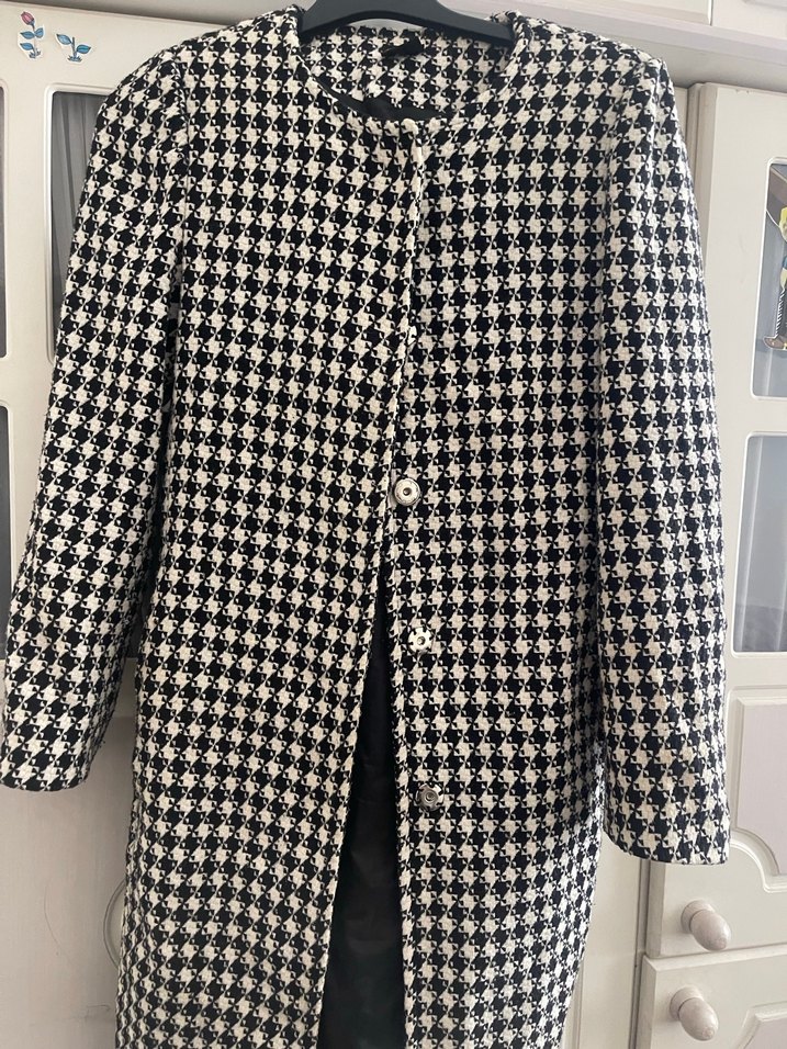 Kadın Gri Düğmeli Midi kaban - Görsel 2