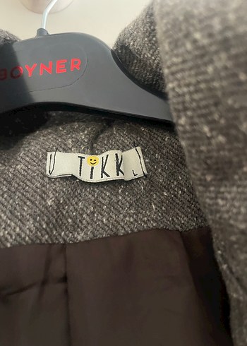 Düğmeli kahve kadın Yün Kaban - Görsel 4