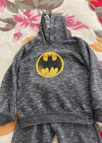 Gri Batman Kapüşonlu Erkek Eşofman Takımı - Görsel 3