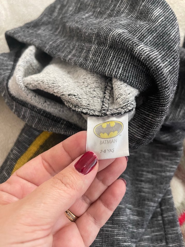 Gri Batman Kapüşonlu Erkek Eşofman Takımı - Görsel 4