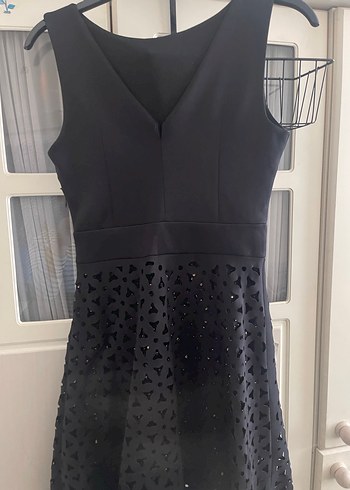 Siyah Midi Kemerli Gotik Kadın Elbise - Görsel 3