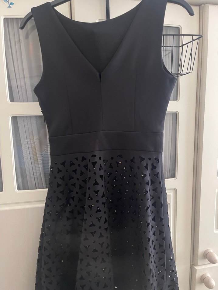 Siyah Midi Kemerli Gotik Kadın Elbise - Görsel 3