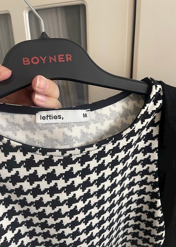 Siyah Gri Desenli Midi Elbise - Görsel 2