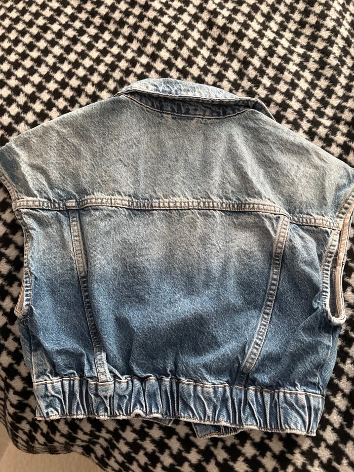 Gri Düğmeli Kadın Denim Ceket - Görsel 4