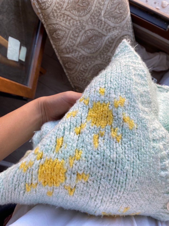 Güneş desenli örgü hırka - Görsel 3