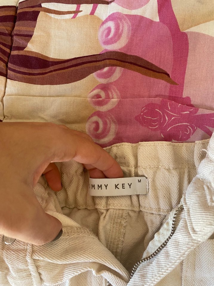 Kot Bej Mini Şort - Görsel 3