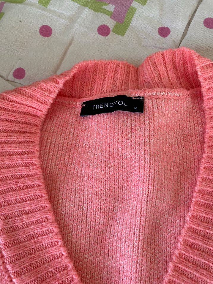 Pembe Bulut Desenli Triko Süveter - Görsel 2