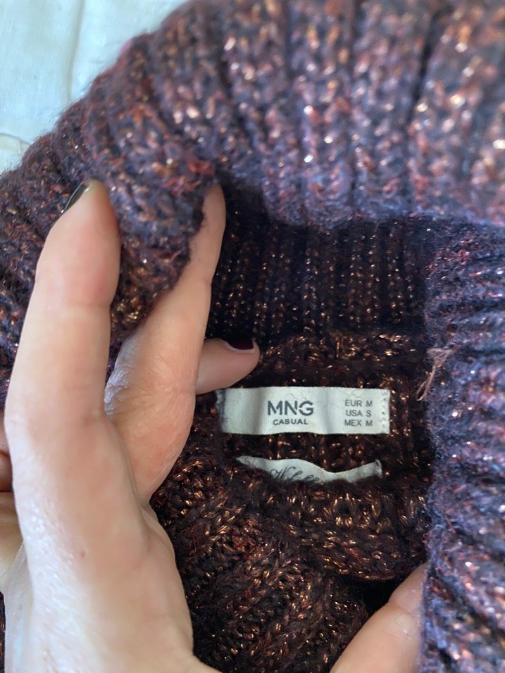 Kahverengi Boğazlı Örgü Kazak - Görsel 3