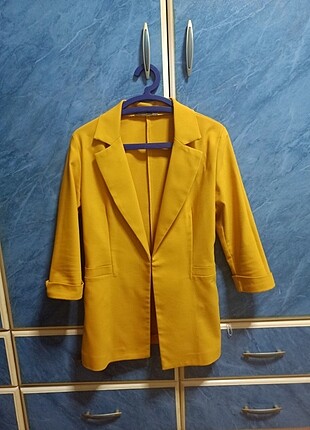 Hardal sarısı blazer ceket
