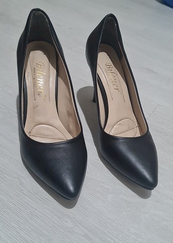 Bambi Siyah Klasik Stiletto Kadın Ayakkabı