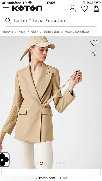 Kuşak Detalı Blazer Ceket