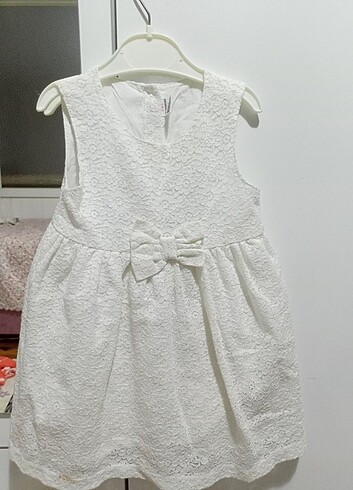 12-18 Ay Beden beyaz Renk Elbise 